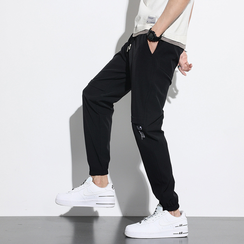 Mens Pants Summer Thin Casual Ice Silk Breathable Loose Backroom Track Fashion 230720