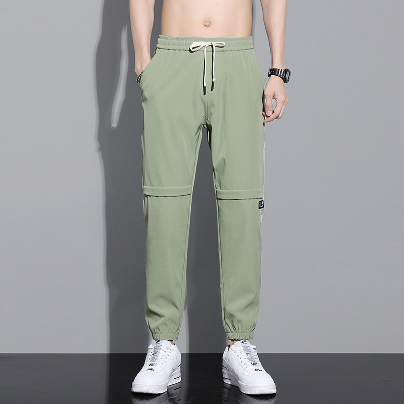 Mens Pants Summer Thin Casual Ice Silk Breathable Loose Backroom Track Fashion 230720