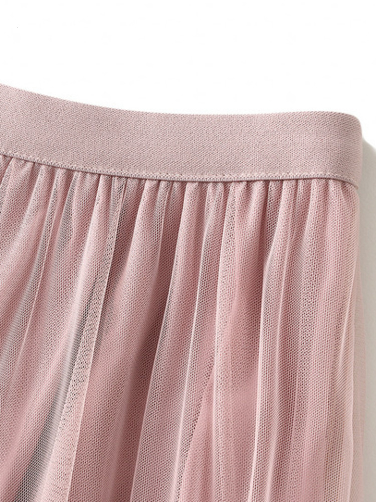 Skirts LANMREM Ruffles Mesh Skirt For Women High Elastic Waist Solid Color Layers Aline Summer Fashion Clothing 2La2166 230720