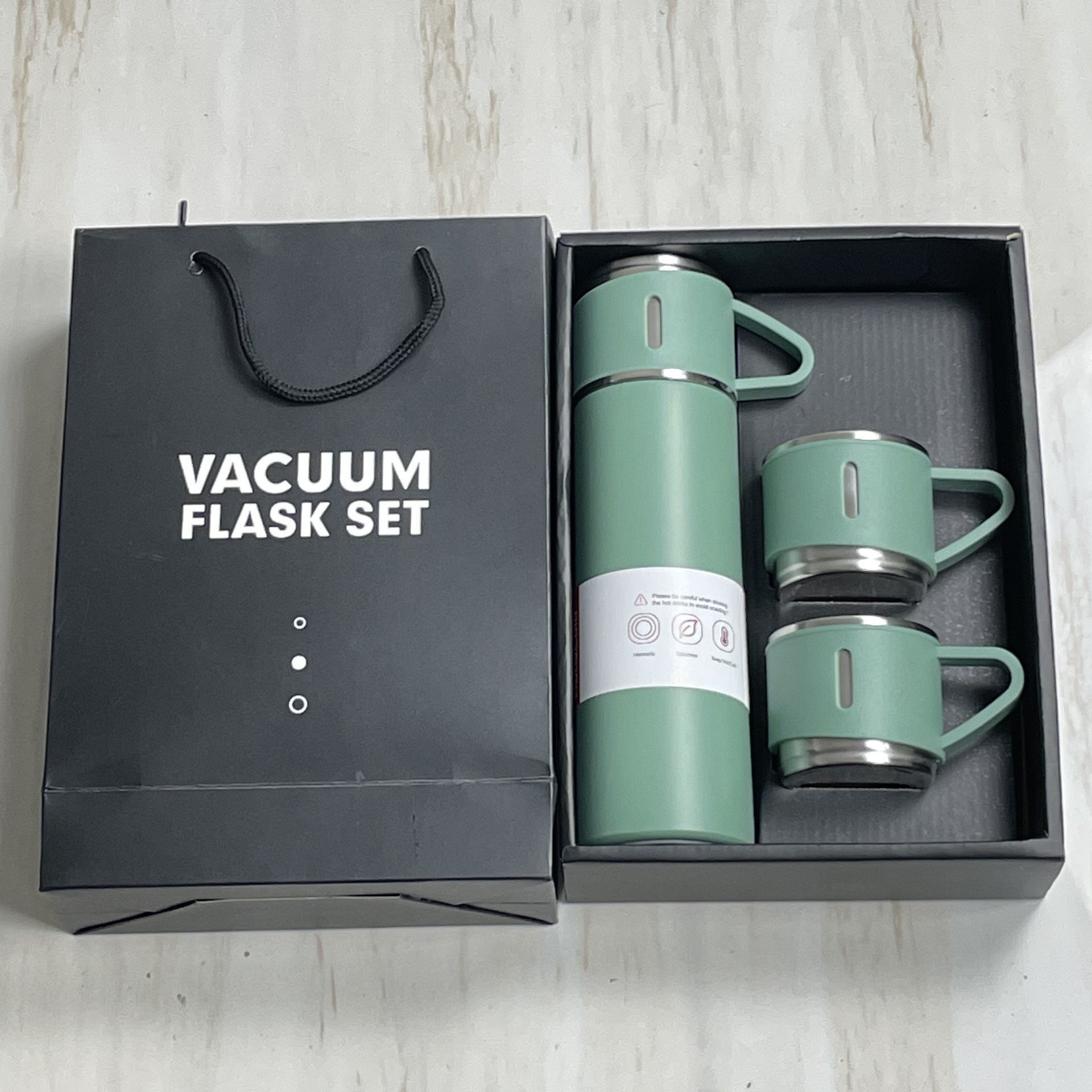 500Ml Stainless Steel Water Bottle Set With 3 Cups Vacuum Insulated Drinking Flask Best Gift For Christmas Business Gifts 5 Colors To Choose