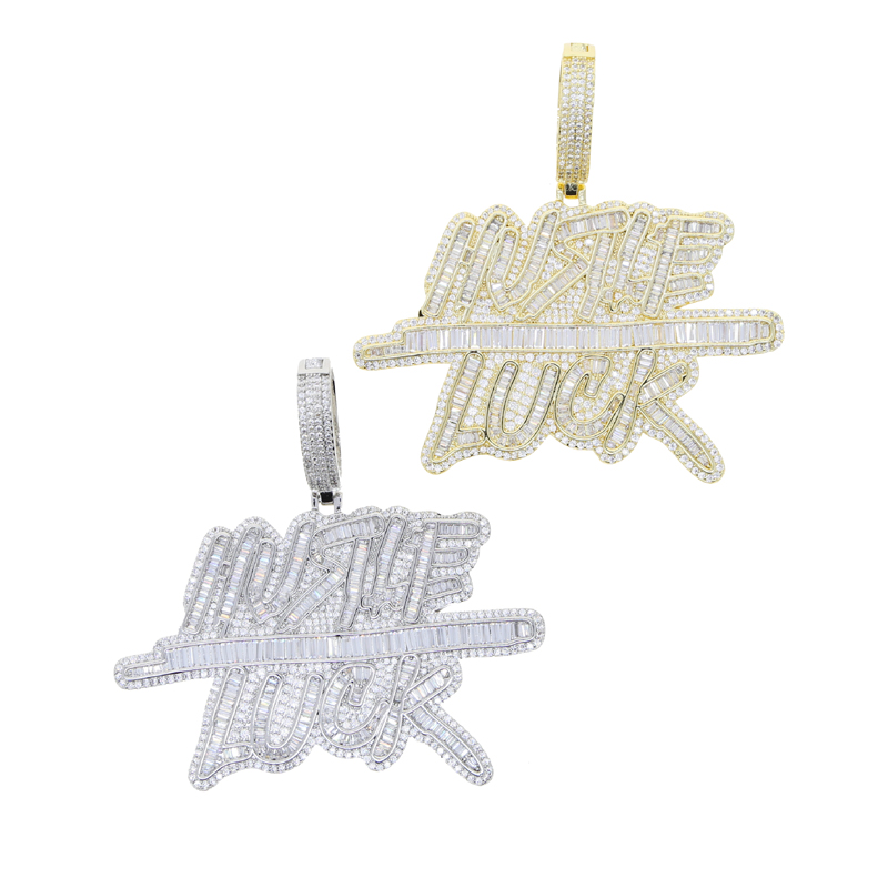 Hip Hop Iced Out Zirconia Letter Necklace for Men & Women - Gold Brass Tennis Chain, Crystal Pendant, 2024 Gift dh910320090