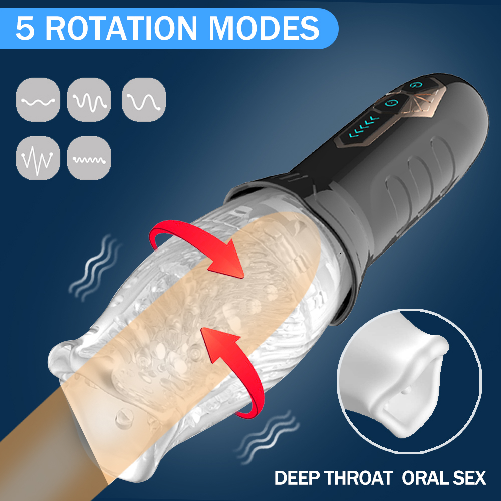 Masturbators Automatic rotating vibration massager cup suitable for men true oral sex gorgeous delay trainer penis massage male masturbation toys 2307