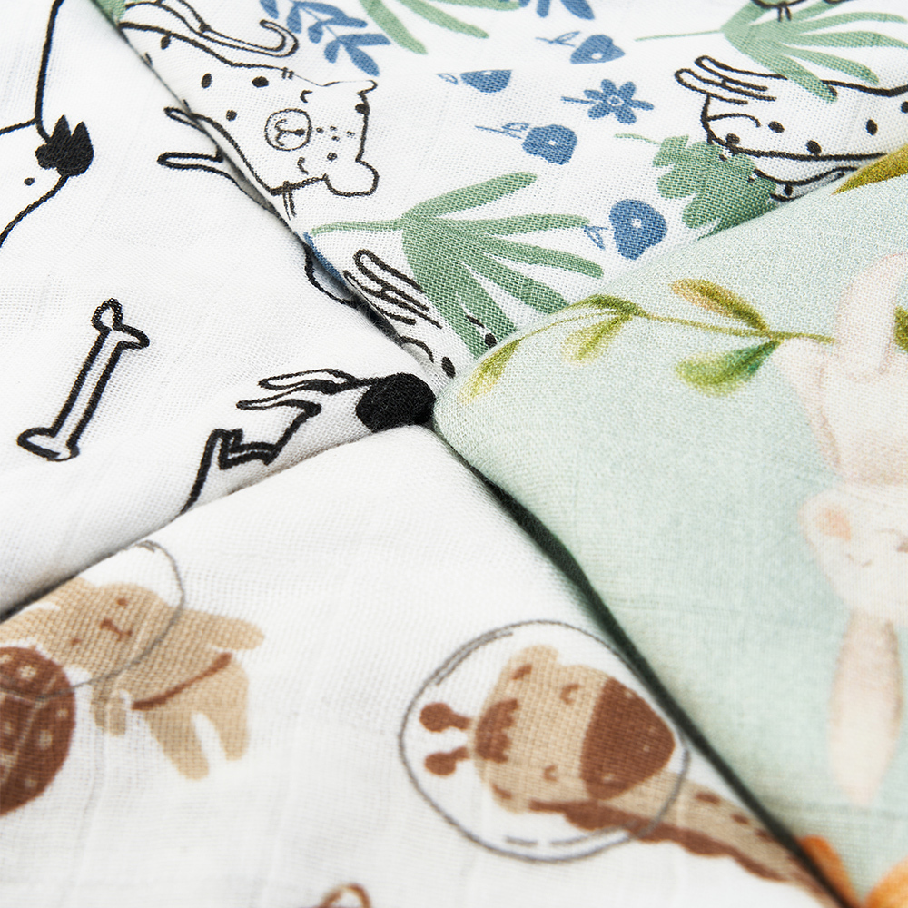 Blankets Swaddling HappyFlute 5Pcs/set Muslin Swaddle Feeding Burp Cloth born Soft Cotton 60*60cm 230720