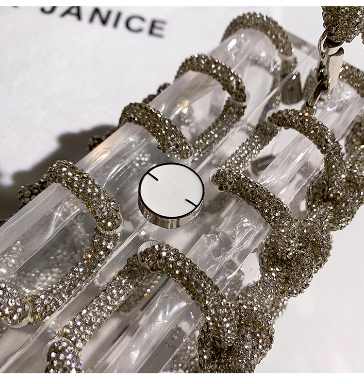 Evening Bags Knot Handle Rhinestones Evening Acrylic clutch Bag er clear shoulder bag Crystal Diamonds Dinner Party Wedding Purse 230720