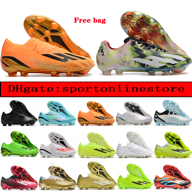 Gift Bag Quality Soccer Boots X Speedportal Messis FG Metal Spikes Football Cleats Mens Comfortable Trainers Soft Leather World Cup Shoes scarpe calcio Crazyfast