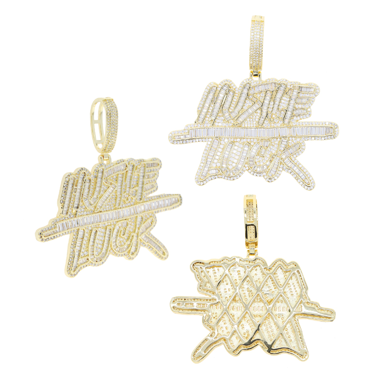 Hip Hop Iced Out Zirconia Letter Necklace for Men & Women - Gold Brass Tennis Chain, Crystal Pendant, 2024 Gift dh910320090
