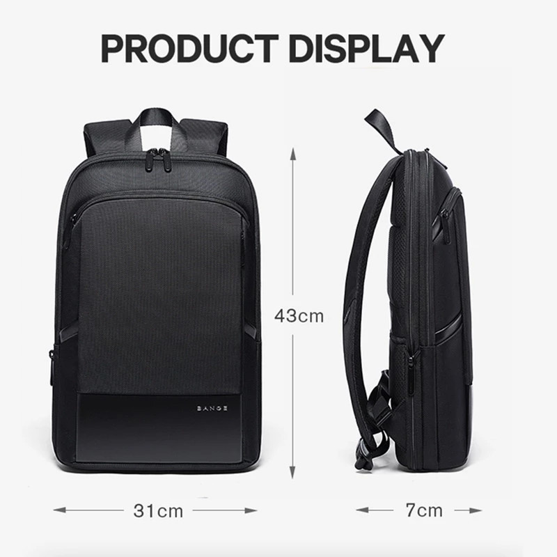 School Bags BANGE Men Business Waterproof 156" Laptop Backpack Fashion Male Classic Travel Moto Biker Light Scalable Shoulder 230720