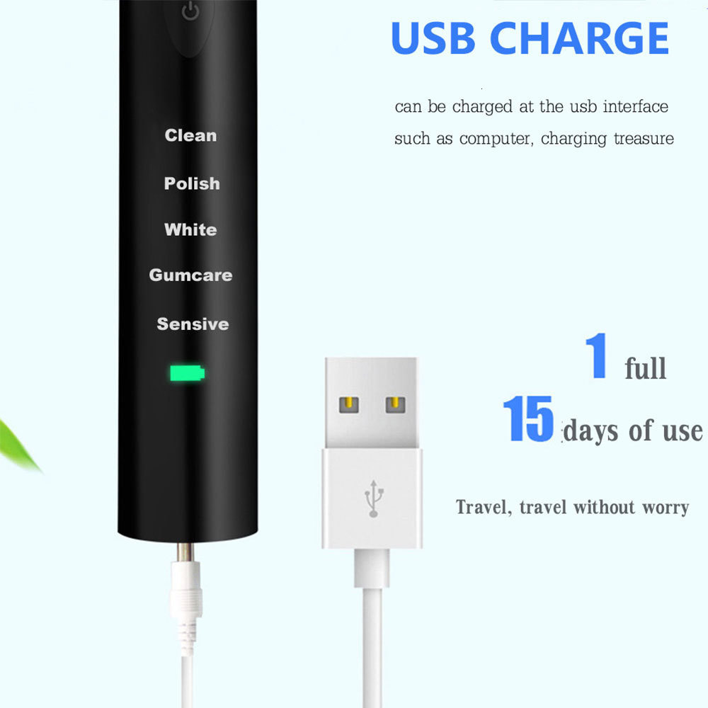 Toothbrush Ultrasonic Electric toothbrush USB Charging Toothbrush Washable Whitening Soft Toothbrush Head Adult Timer JAVEMAY J110 230720
