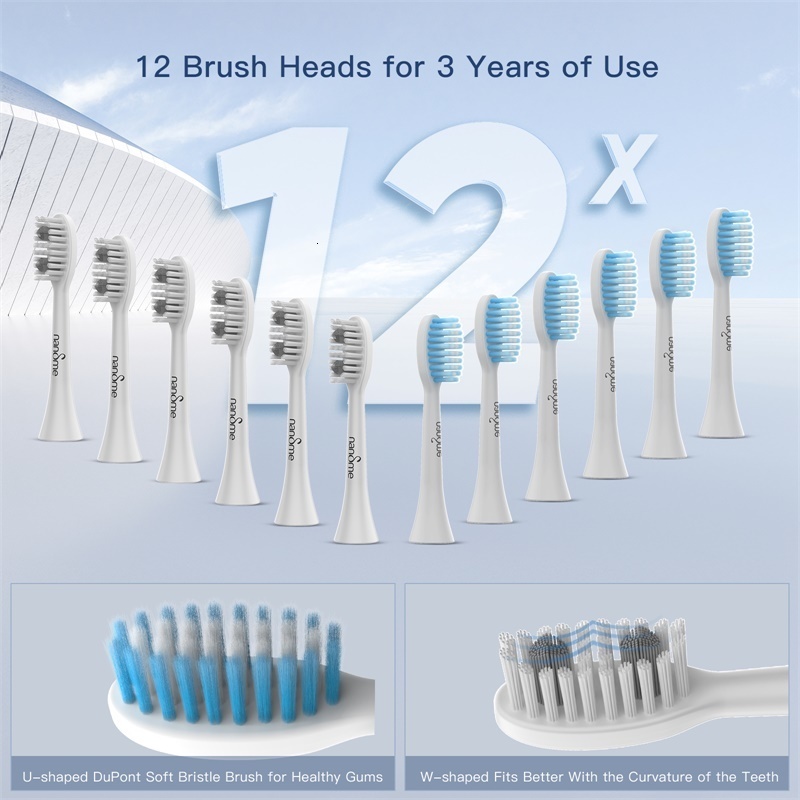 Toothbrush Nandme NX8000 Smart Acoustic Electric toothbrush Deep Cleaning Toothbrush IPX7 Waterproof Micro vibration Deep Cleaning Whitening Agent 230