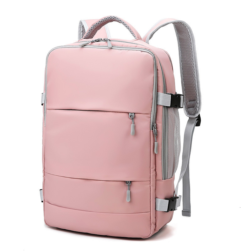 School Bags Pink Women Travel Backpack Water Repellent AntiTheft Stylish Casual Daypack Bag with Luggage Strap USB Charging Port 230817