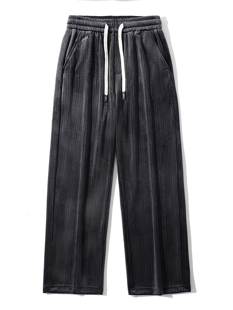 Men's Pants Fall/Winter Velvet Sweatpants Men/Women Unisex Wide Leg Straight Velour Pants Streetwear Stretched Loose Joggers Trousers 230720