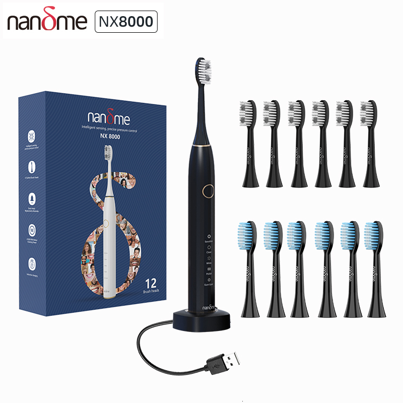 Toothbrush Nandme NX8000 Smart Acoustic Electric toothbrush Deep Cleaning Toothbrush IPX7 Waterproof Micro vibration Deep Cleaning Whitening Agent 230