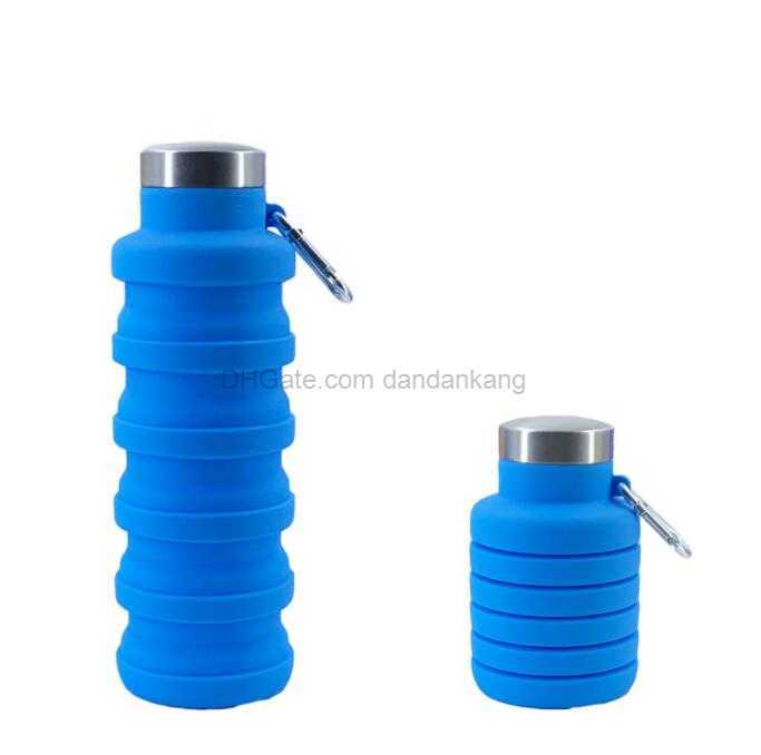 Portable Foldable Water Bottles 550ml Silicone Folding Cup Collapsable Travel hiking camping cycling Drinking glass Cups Z260202