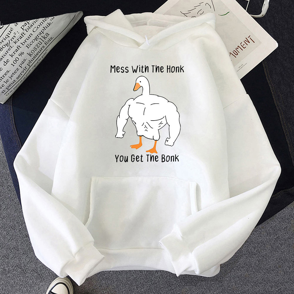 Men's Hoodies Sweatshirts You Get The Bonk Humor Graphic Male Hoodie Cartoon Murder Goose Kawaii Harajuku Oversized Men Aesthetic Tops 230720