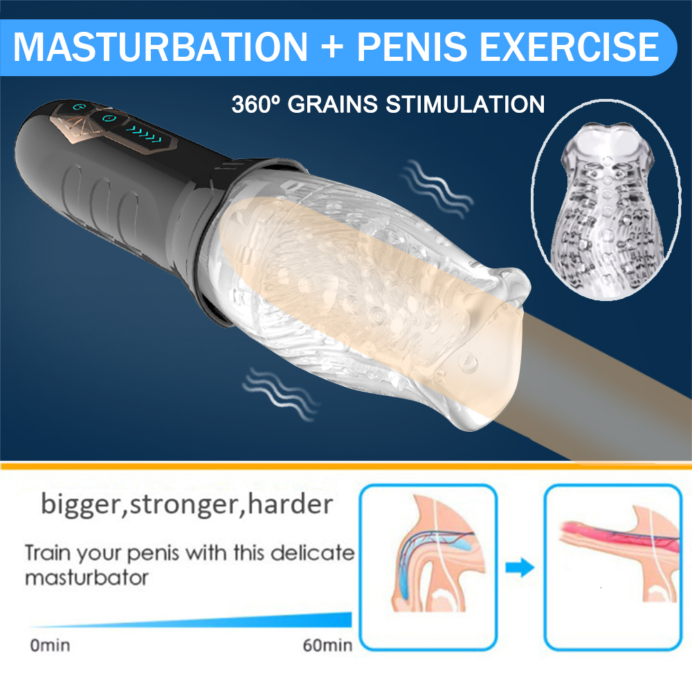 Masturbators Automatic rotating vibration massager cup suitable for men true oral sex gorgeous delay trainer penis massage male masturbation toys 2307