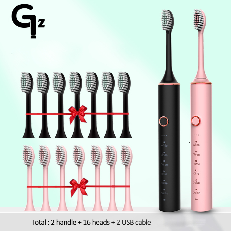 Toothbrush GeZhou Electric toothbrush Acoustic Toothbrush Charging IPX7 Waterproof 6-mode Travel Toothbrush with 8 Brush Heads Gift 230720