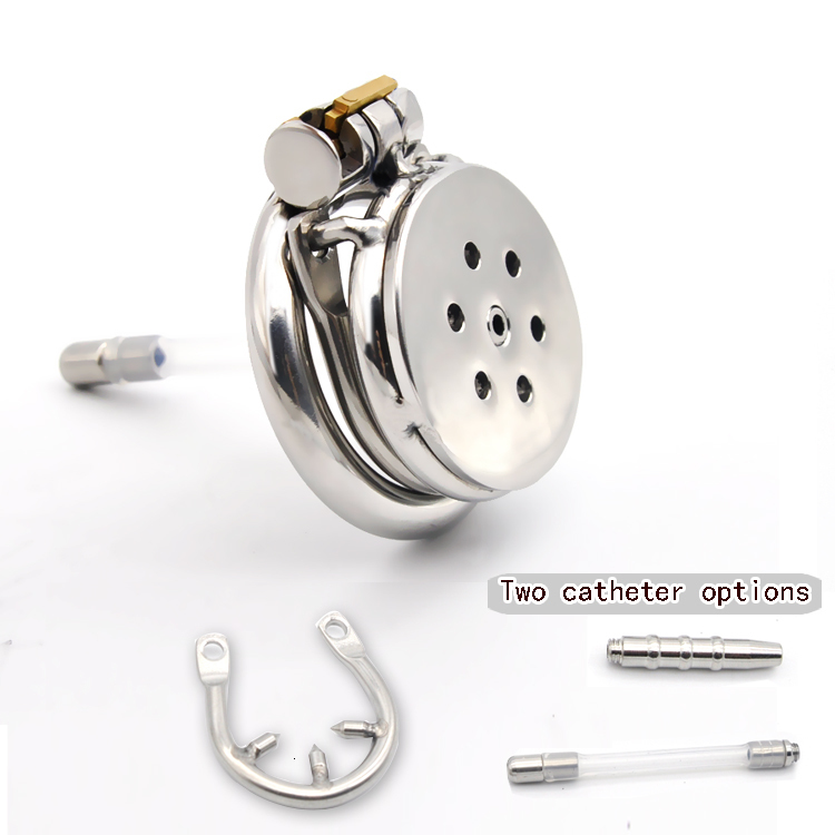 Cockrings CHASTE BIRD ultra small stainless steel rooster penis horn cage chastity equipment anti break ring polyurethane catheter V4 lock 230720