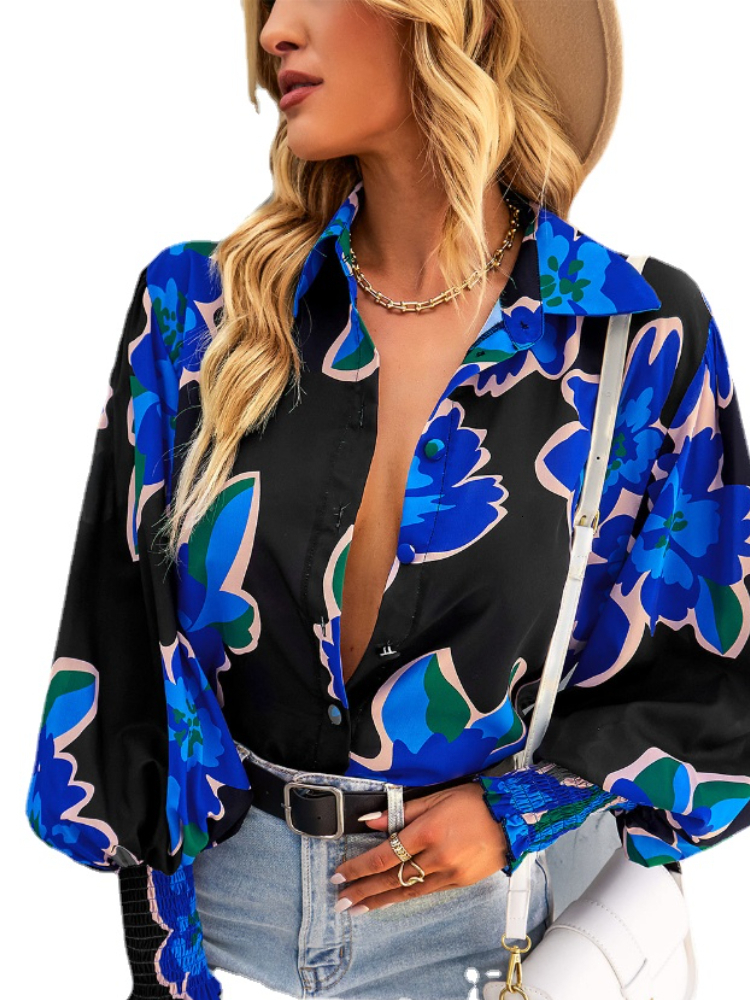 Women's T-Shirt Women Long Sleeve Cardigan Printed Tops 230720