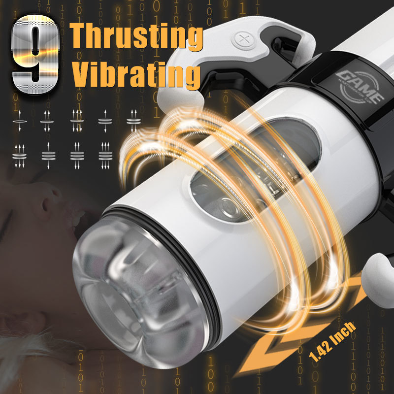 Masturbators 2-in-1 hand-held automatic male masturbator telescopic vibrator vaginal masturbation device Sex toy 230720