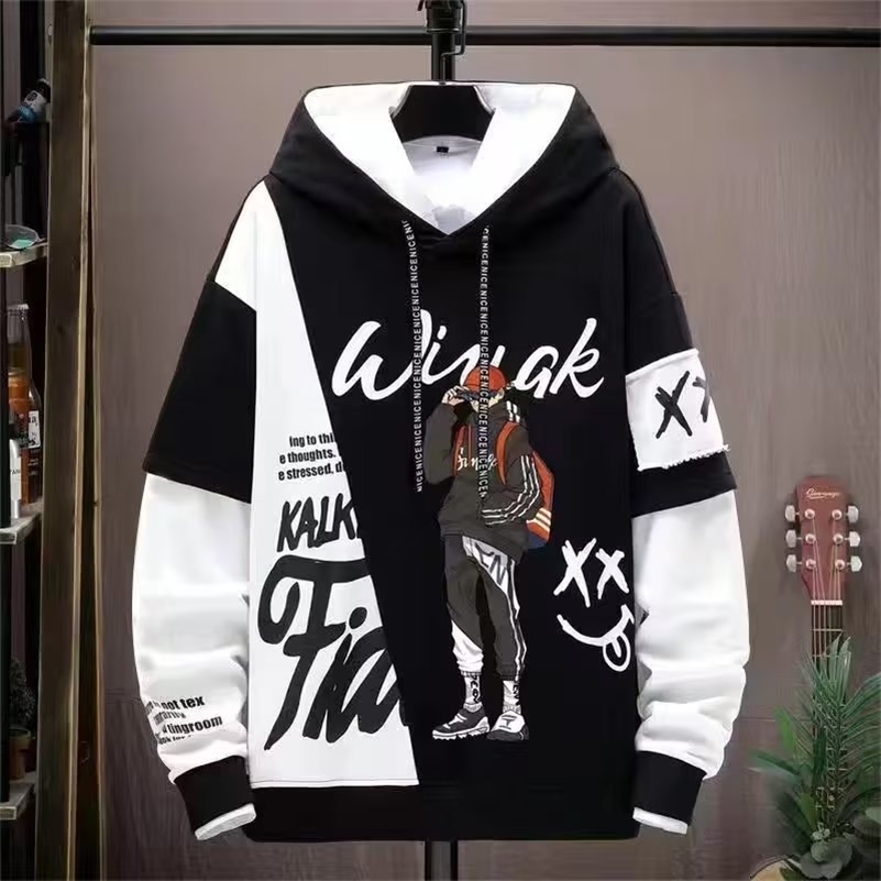 Men's Hoodies Sweatshirts Casual Hoodie Autumn Korean Fashion Sweatshirt Harajuku Hip Hop Clothing Exquisite Print Anime 230720