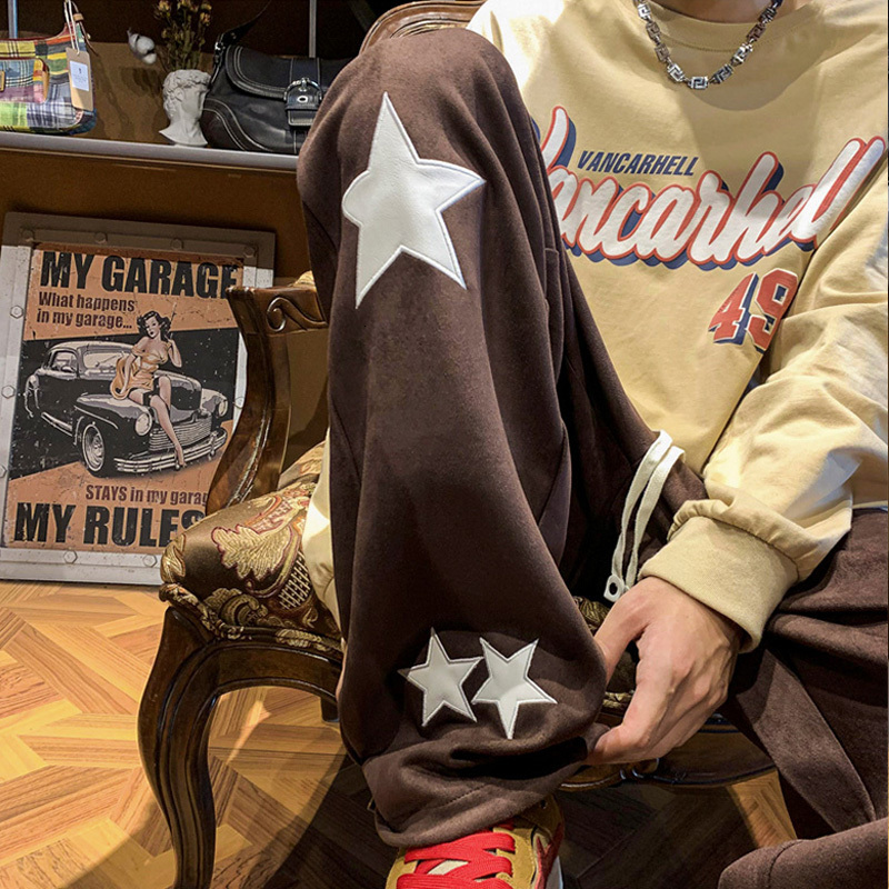 Men's Pants Vintage Print Sweatpants Men Casual Straight Pants Loose Trousers Trend Fashion Streetwear Plus Size Bottoms Male Y2K Clothing 230720