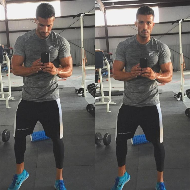 Men's T-Shirts Compression Quick Dry T-shirt Men Running Sport Skinny Tee Shirt Male Gym Fitness Bodybuilding Workout Shirt Tops Clothing 230721