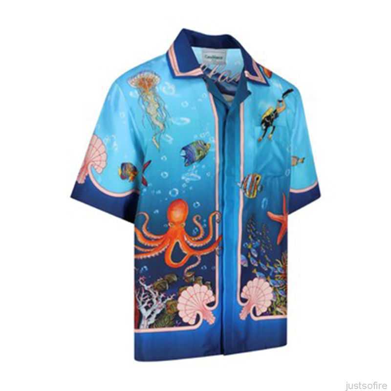 Casa Designer Fashion Clothing Shirts Tracksuits the Correct Version of Ice 23sscasablanca Style Marine Organism Trend Label Men's Women's Loose Short Sleeves, Shipping fee 
Casa Designer Fashion Clothing Shirts Tracksuits the Correct Version of Ice 23sscasablanca Style Marine Organism Trend Label Men's Women's Loose Short Sleeves, Shipping fee