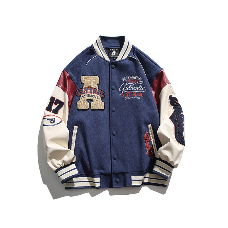 Men's Jackets Men's Retro Letter Embroidered Jackets Spring Coat Y2K Hip Hop Trend Baseball Uniform Couple Casual American Street Loose Jack