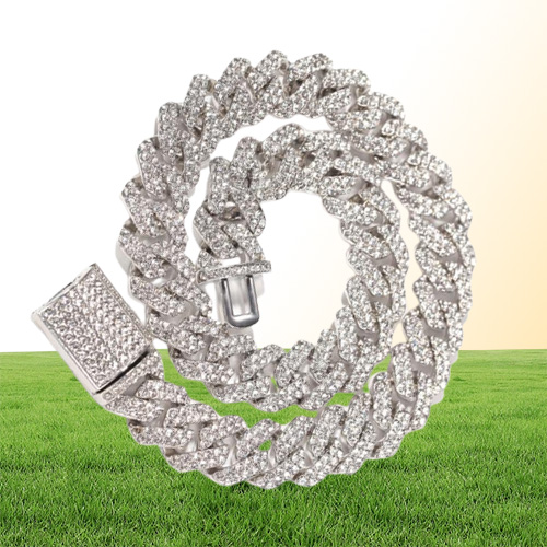 Iced Out Miami Cuban Link Chain Gold Silver Men Hip Hop Necklace Jewelry 16Inch 18Inch 20Inch 22Inch 24Inch 18MM