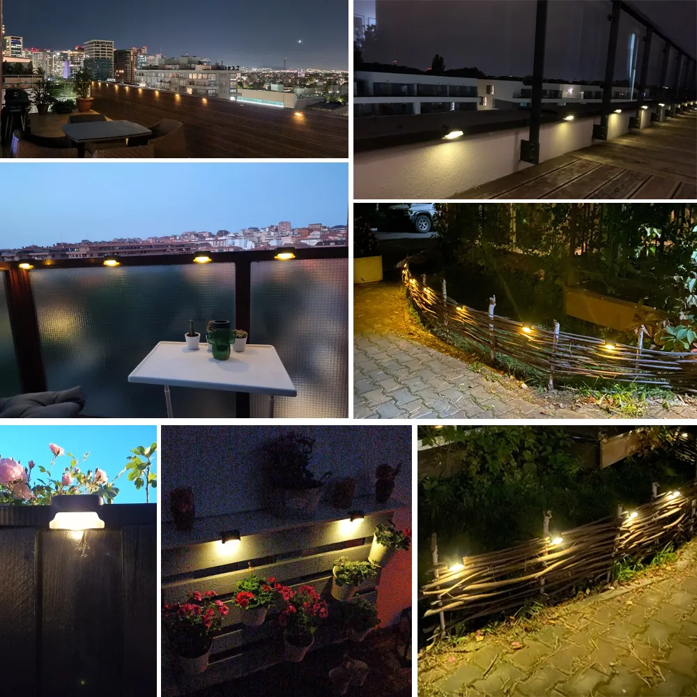 Solar Stair Light Waterproof Garden Step Lamp Fence Pathway Yard Patio Garden Decor Lawn LED Lighting Color Solar Deck Lights Panel Solar Garden Light