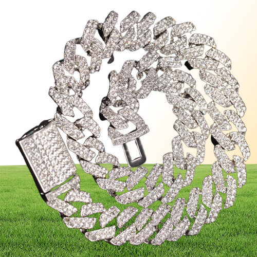 Iced Out Miami Cuban Link Chain Gold Silver Men Hip Hop Necklace Jewelry 16Inch 18Inch 20Inch 22Inch 24Inch 18MM