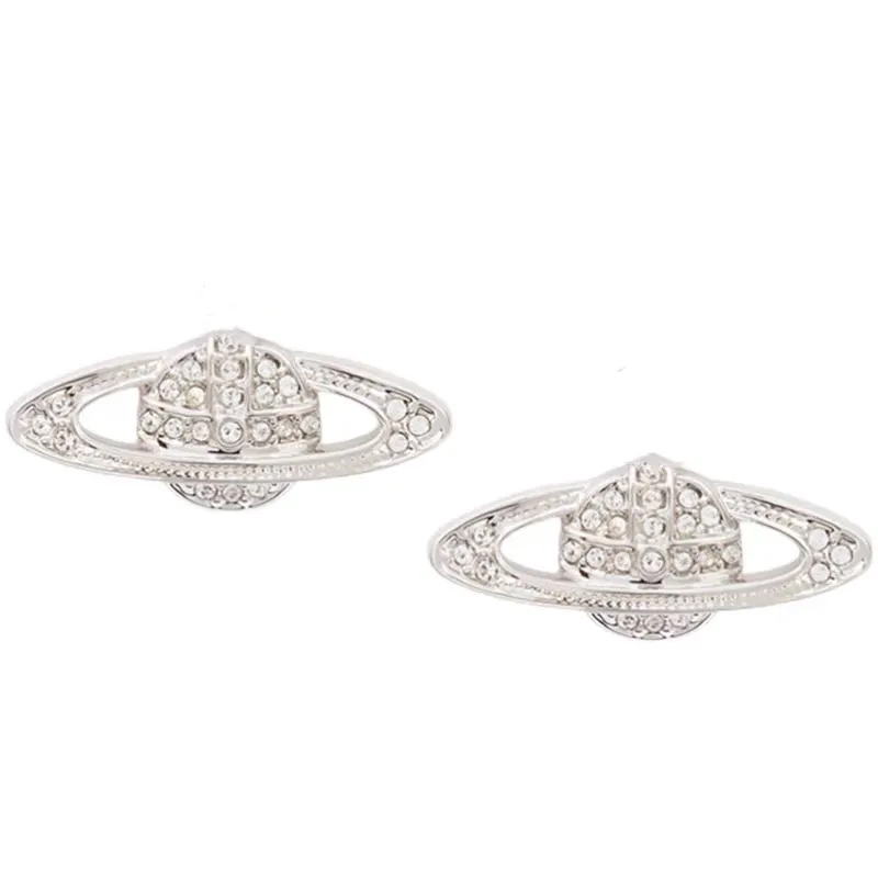 2023 New Fashion brand have stamps diamond stud earrings classic saturn Earrings punk jewelry for woman man lover gift with box