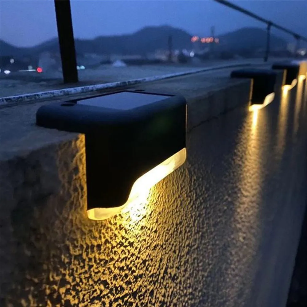 Solar Stair Light Waterproof Garden Step Lamp Fence Pathway Yard Patio Garden Decor Lawn LED Lighting Color Solar Deck Lights Panel Solar Garden Light