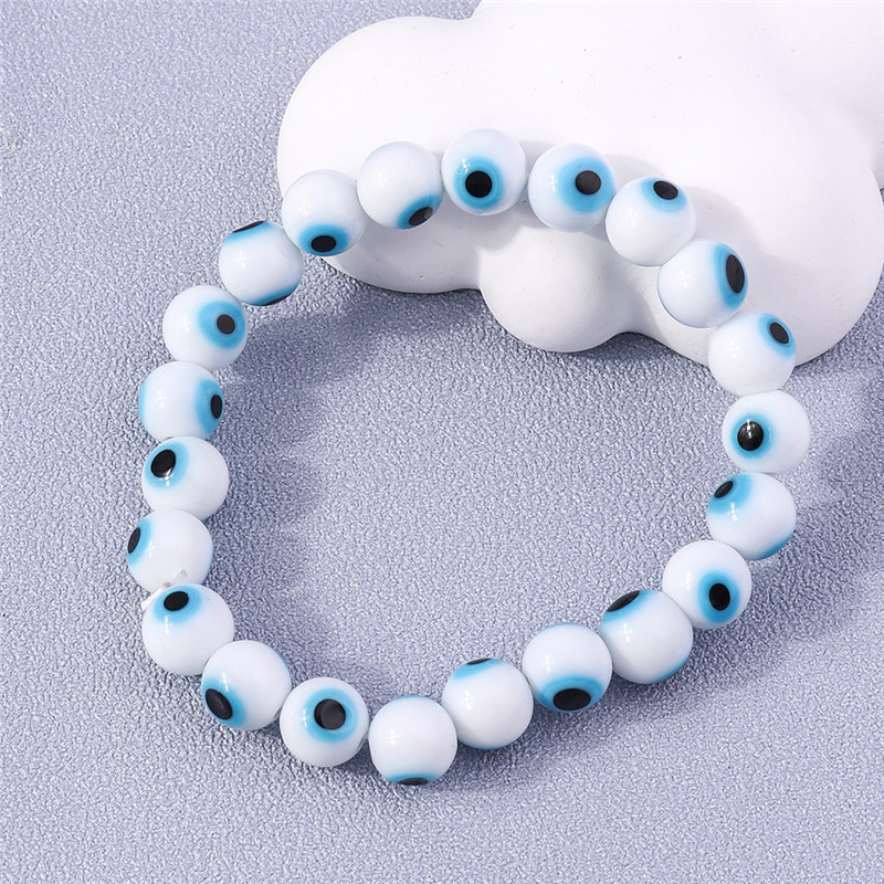 Turkish Lucky Blue Eye Bracelet for Women Men Handmade 8mm Evil Eye Charm Beads Bracelet Bangles Jewelry