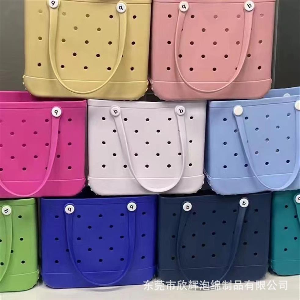 Waterproof Woman Eva Bogg Tote Large Shopping Basket Bags Washable Beach Silicone Bogg Bag Purse Eco Jelly Candy Lady Handbags Bea206V