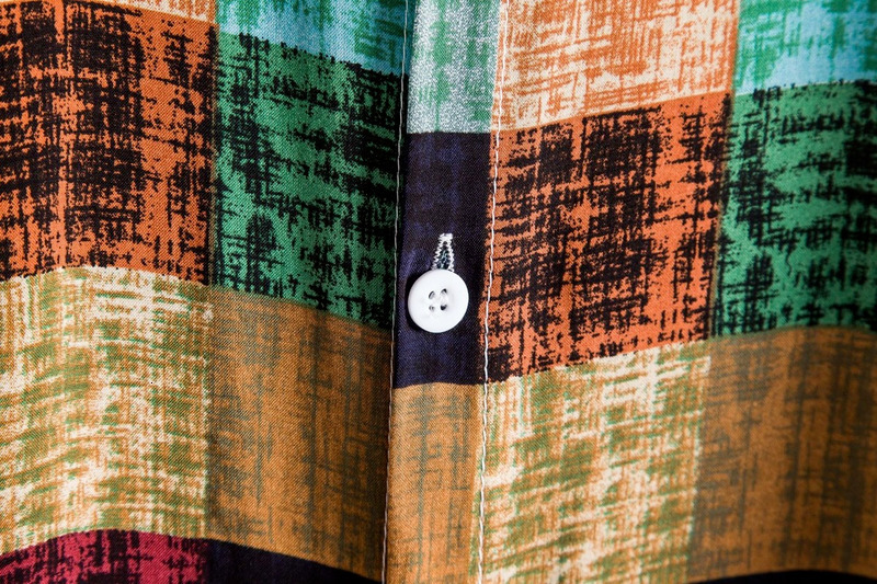 Men's Casual Shirts Men Clothing Summer Men's Fashion Trend Color Plaid Print Stand-up Collar Short-sleeved Shirt Camisas Para Hombre 230721