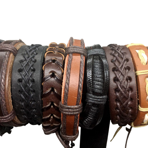 100pcs Mens Womens Vintage Genuine Leather Surfer Bracelet Cuff Wristband Fashion Jewelry Gift Bracelet Mixed Style Jewelry Wholes