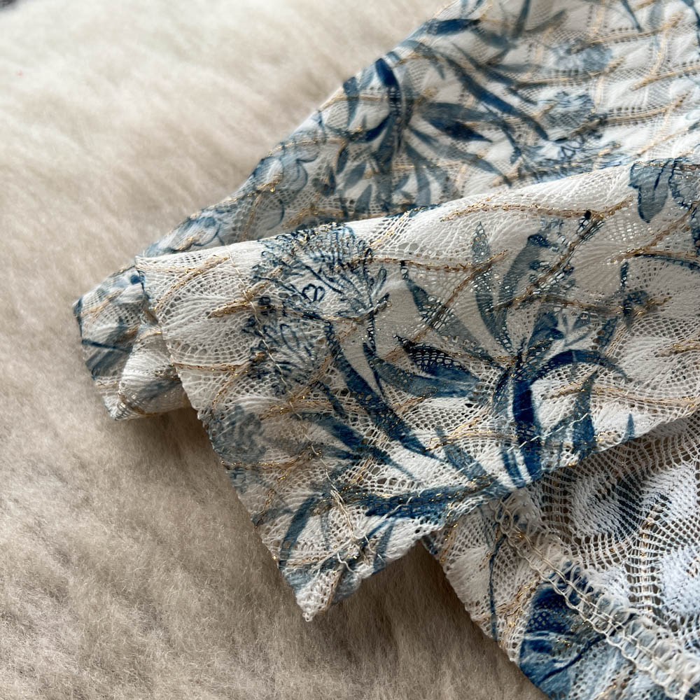 Basic Casual Dresses Women Embroidery Dress Festa High Quality Long Blue Wedding tail Party Robe Designer Lace Splicing Vestidos 2023