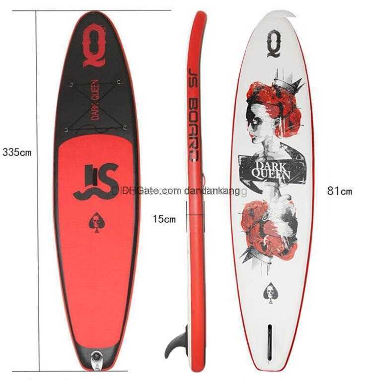 Inflatable SUP Surfboard Stand up Paddle Board portable PVC EVA Thick Paddleboard Surfing fishing water sports Kayak Surfboards 335*82*15cm