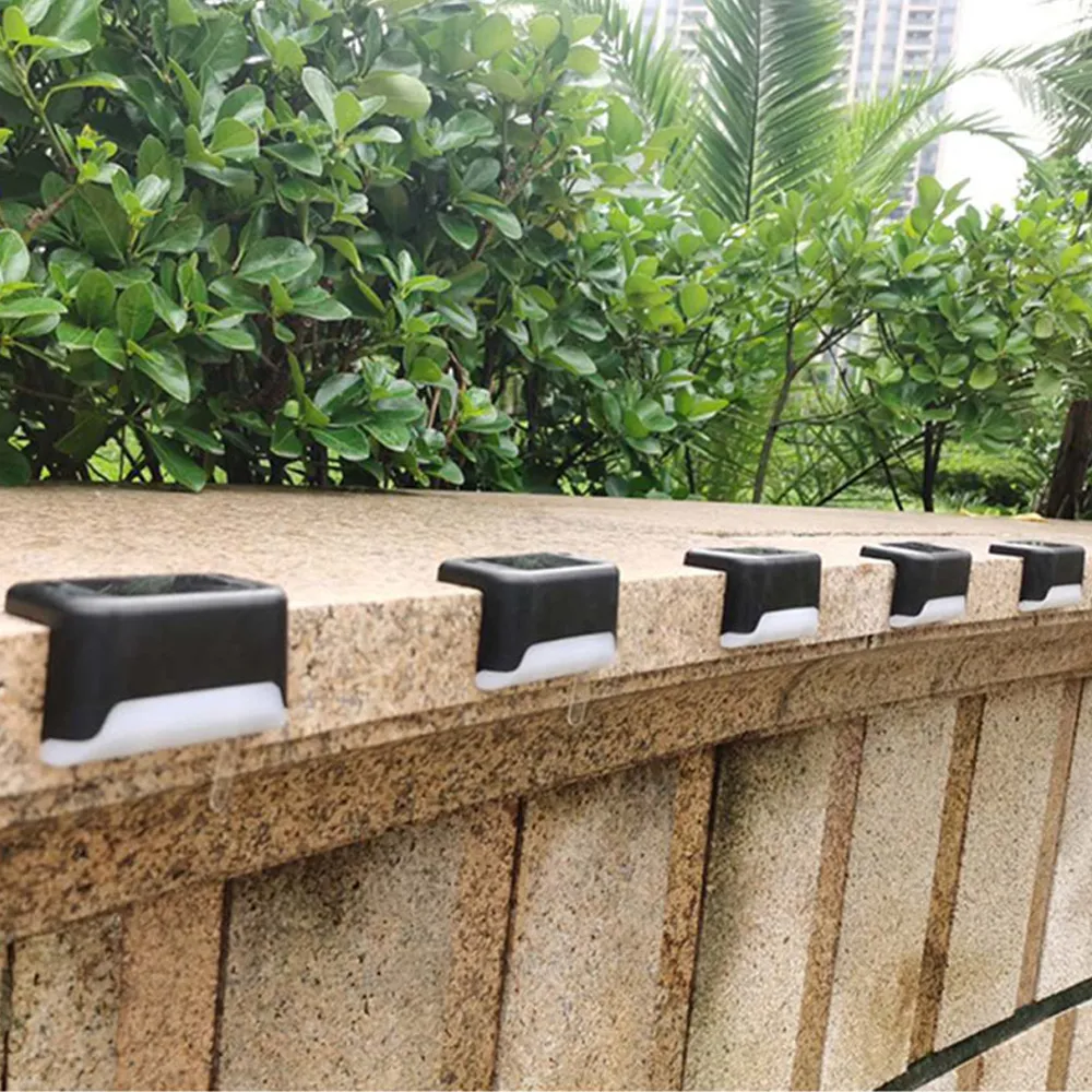 Solar Stair Light Waterproof Garden Step Lamp Fence Pathway Yard Patio Garden Decor Lawn LED Lighting Color Solar Deck Lights Panel Solar Garden Light