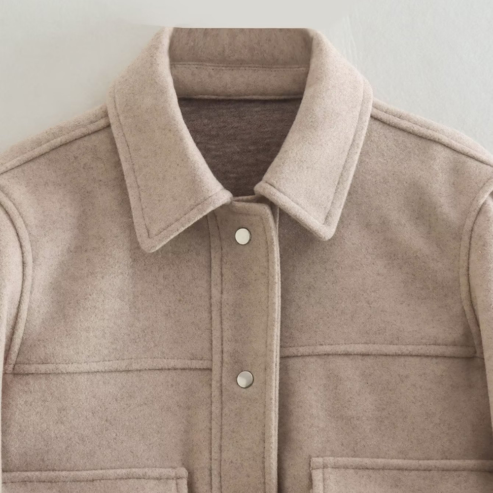 Women Fashion Solid Jacket Coat With Pockets Vintage Long Sleeve Single Breasted Lapel Neck Female Outerwear Chic Tops 230721