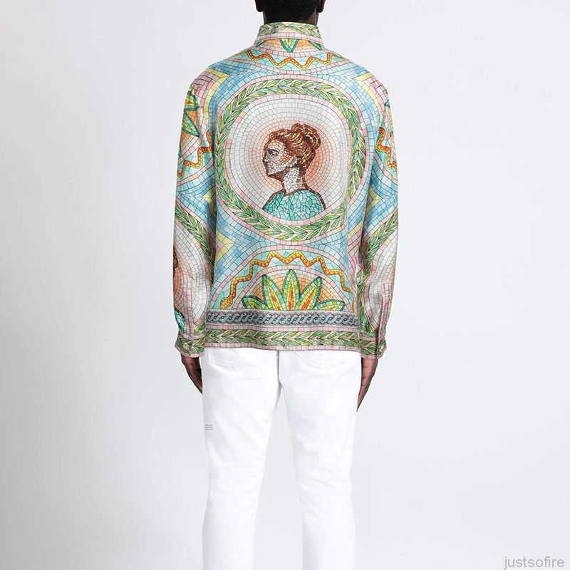 Casa Designer Fashion Clothing Shirts Tracksuits Dropped Satin Casablanca Style Shirt Mosaic Loose Fitting Men's Women's Versatile Trendy Long Sleeved Shirt, Shipping fee
Casa Designer Fashion Clothing Shirts Tracksuits Dropped Satin Casablanca Style Shirt Mosaic Loose Fitting Men's Women's Versatile Trendy Long Sleeved Shirt, Shipping fee