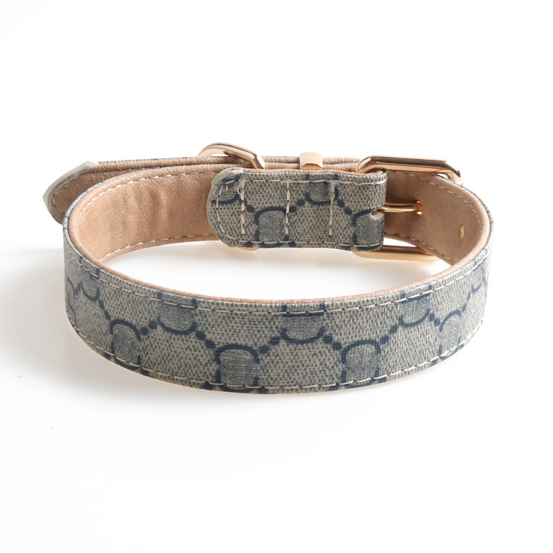 mvp123mvp Stylish Street Style Dog Classic Printed Pet Indoor Outdoor Durable Schnauzer French Bulldog Collar Leash Set
