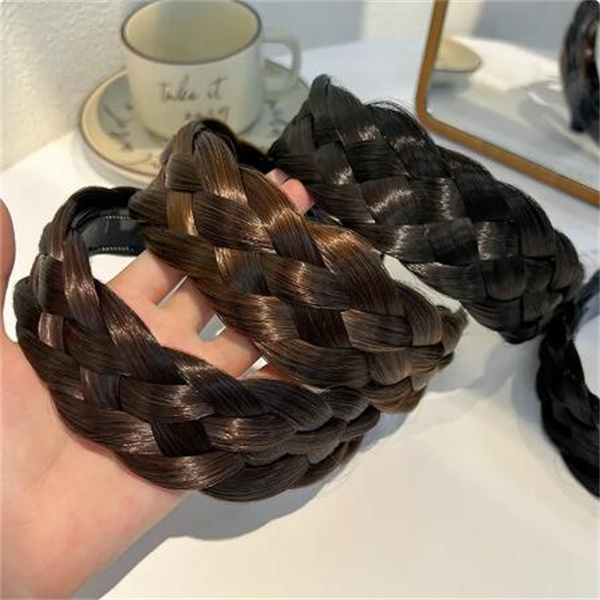 Wide Twist Wig Headbands For Women Wide Fishbone Braids Hairbands Handmade Head Hoop Hair Styling Headwear Accessories Gift GC2219