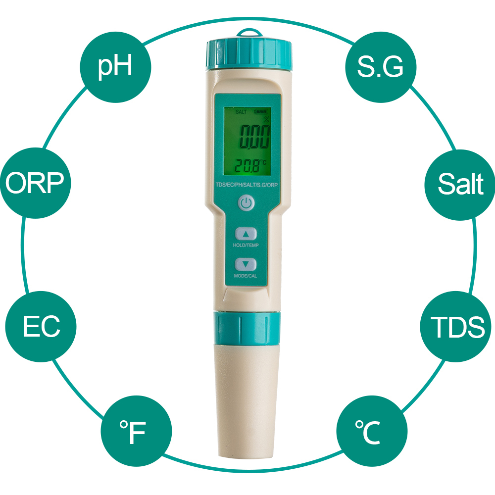 PH Meters 2/3/4/5/7 in 1 PH Meter TDS EC ORP Salinity SG Temperature Tool With Backlight Digital Water Quality Monitor Tester for Aquarium 230721