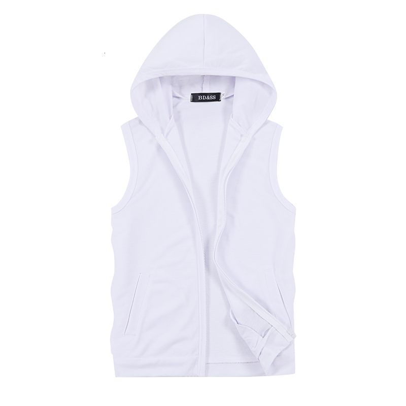 Men's Jackets Men's Sleeveless Hooded Jacket Zipper Control White Blue Grey This Coat Is Perfect for Spring Summer Fall 5xl 230721