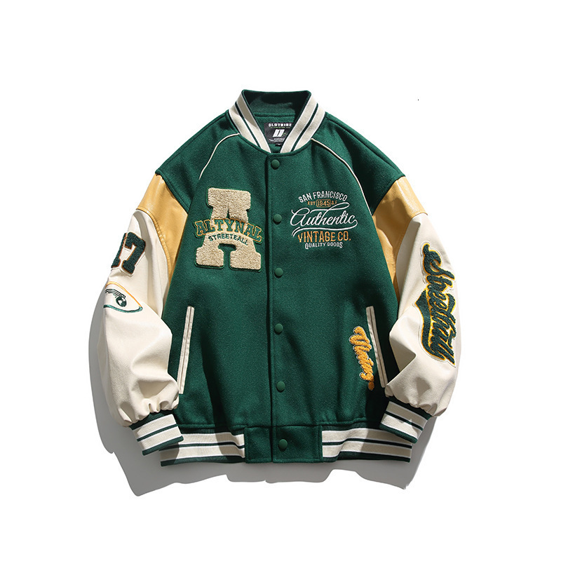 Men's Jackets Men's Retro Letter Embroidered Jackets Spring Coat Y2K Hip Hop Trend Baseball Uniform Couple Casual American Street Loose Jack