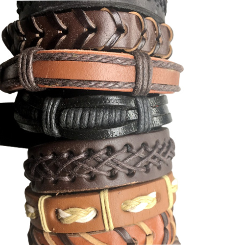 100pcs Mens Womens Vintage Genuine Leather Surfer Bracelet Cuff Wristband Fashion Jewelry Gift Bracelet Mixed Style Jewelry Wholes
