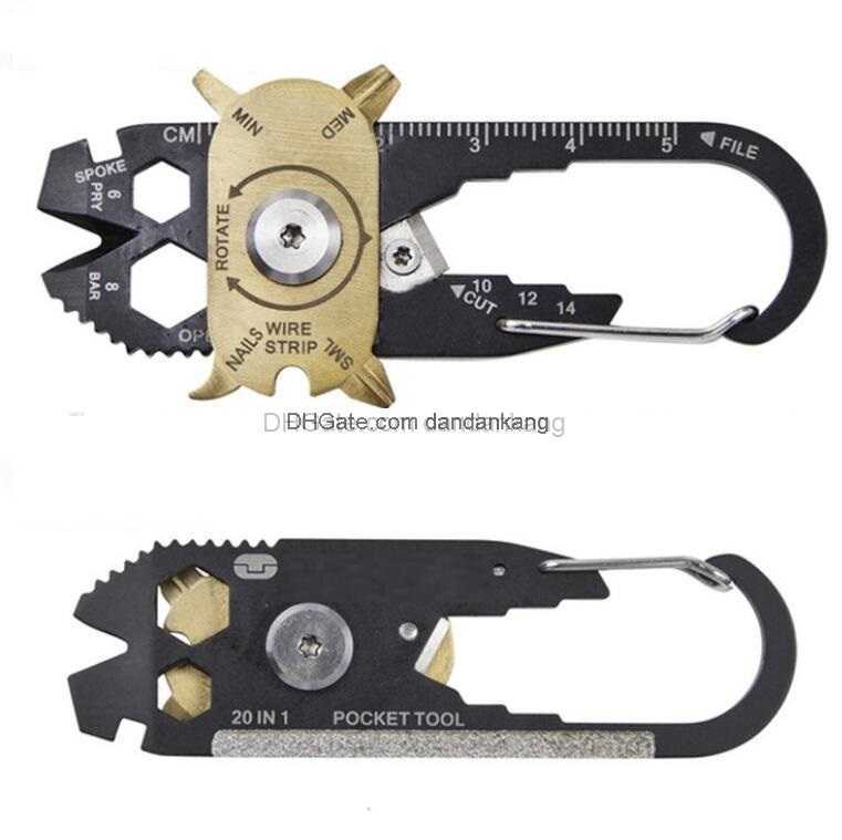 Gadget Portable EDC Portable Mini Utility FIXR 20 in 1 Pocket Multi Tool Keychain Outdoor Camping Key Ring new all in one tool