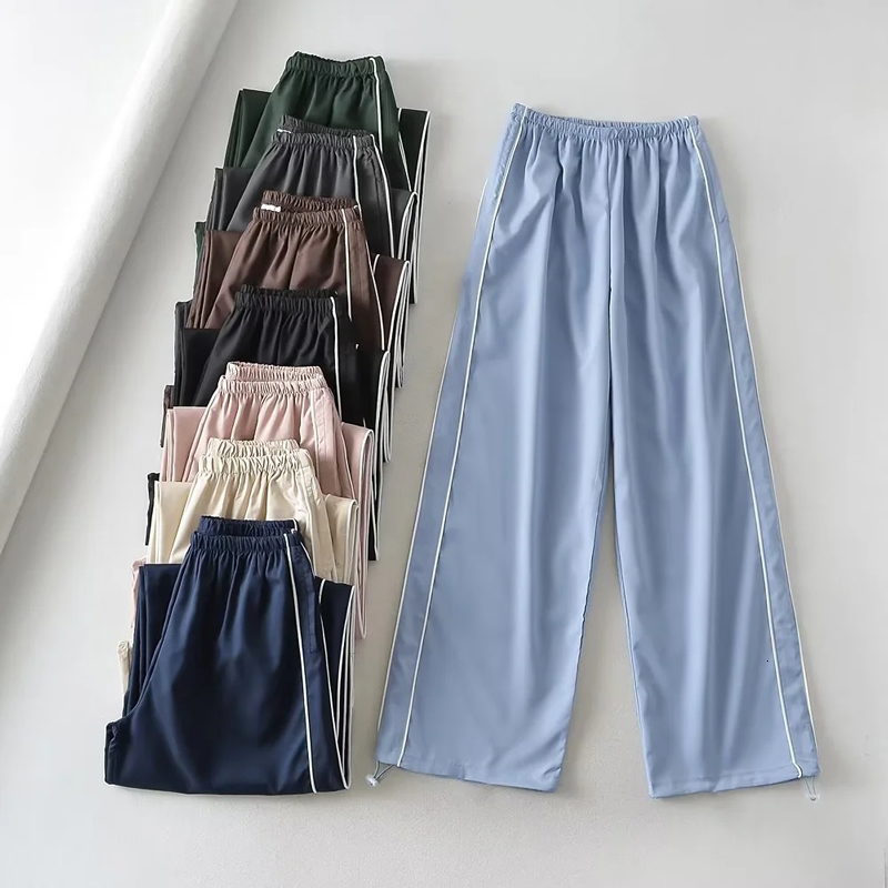Women's Pants Capris Women Side Stripes Jogger With Drawstring Cuffs 230721